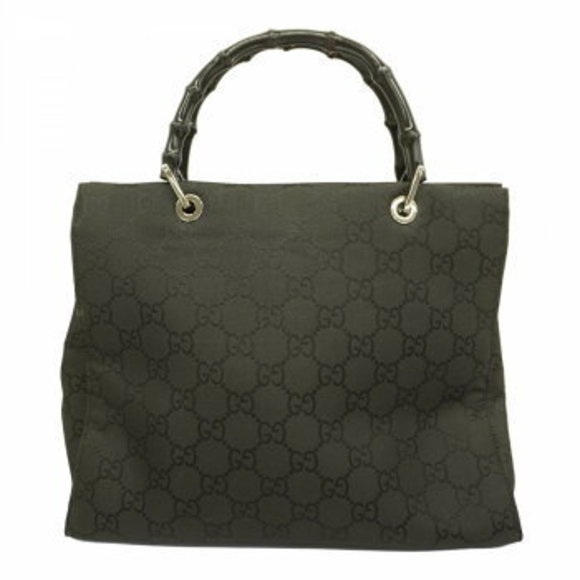 Gucci Tote Bag GG Nylon Bamboo Black - Picture 1 of 9